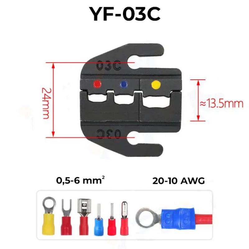 Матрица для кримпера серии YF Tactix YF-03C 0,5-6 мм2 20-10 AWG (YF-03C) - фото 4