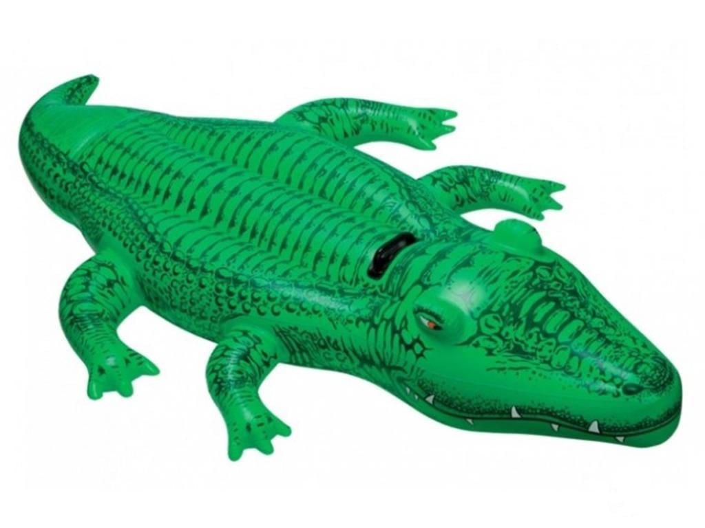 Надувний пліт Intex Крокодил 58562 з ручками та ремкомплектом 168x86 см (23982830)