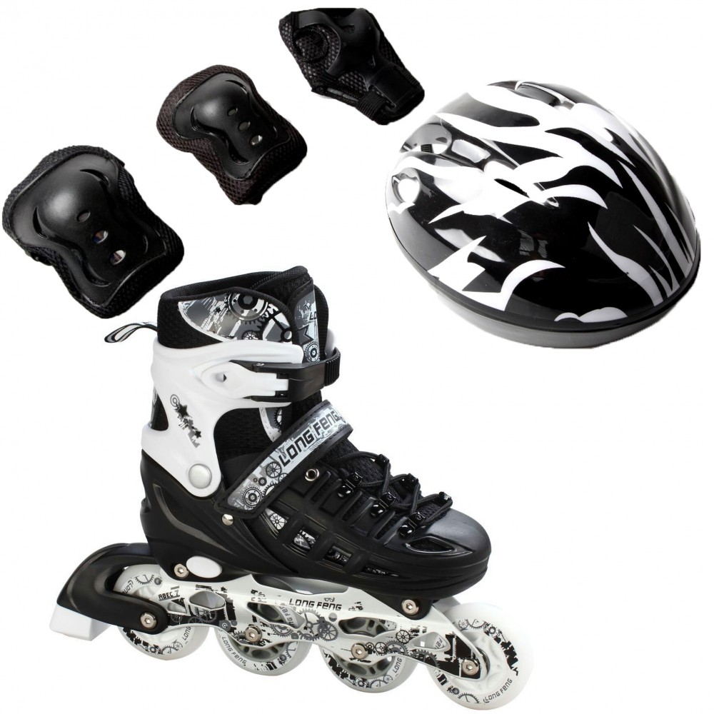 Ролики детские раздвижные набор Scale Sports Combo Ecoline USA защита/шлем р. 34-37 Черный (2T3040S) - фото 1 Ролики детские раздвижные набор Scale Sports Combo Ecoline USA защита/шлем р. 34-37 Черный (2T3040S) - фото 1