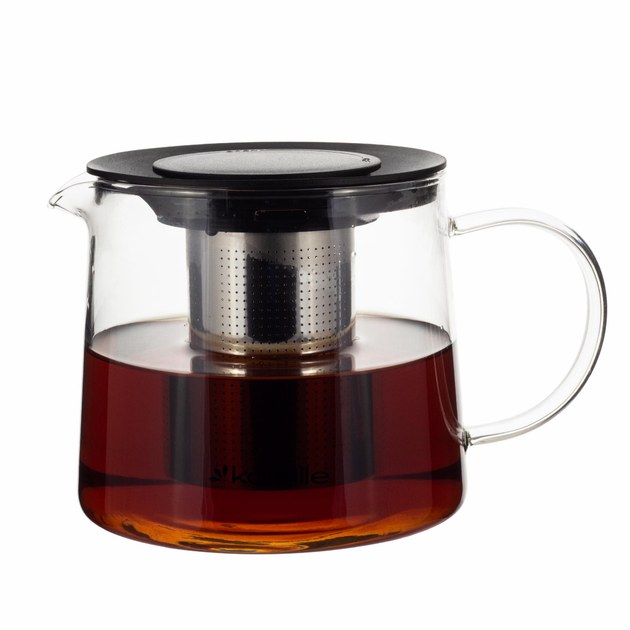 Заварювальний чайник для кави та чаю Kamille KM-0776S з нержавіючої сталі та термостійкого скла 600 мл Прозорий (150-84-0776S) - фото 2 Заварювальний чайник для кави та чаю Kamille KM-0776S з нержавіючої сталі та термостійкого скла 600 мл Прозорий (150-84-0776S) - фото 2