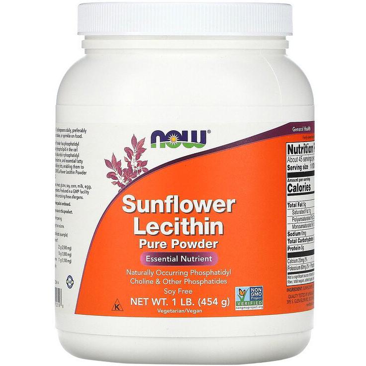 Лецитин із соняшнику NOW Foods Sunflower Lecithin Pure Powder у порошку 454 г (1007910938)