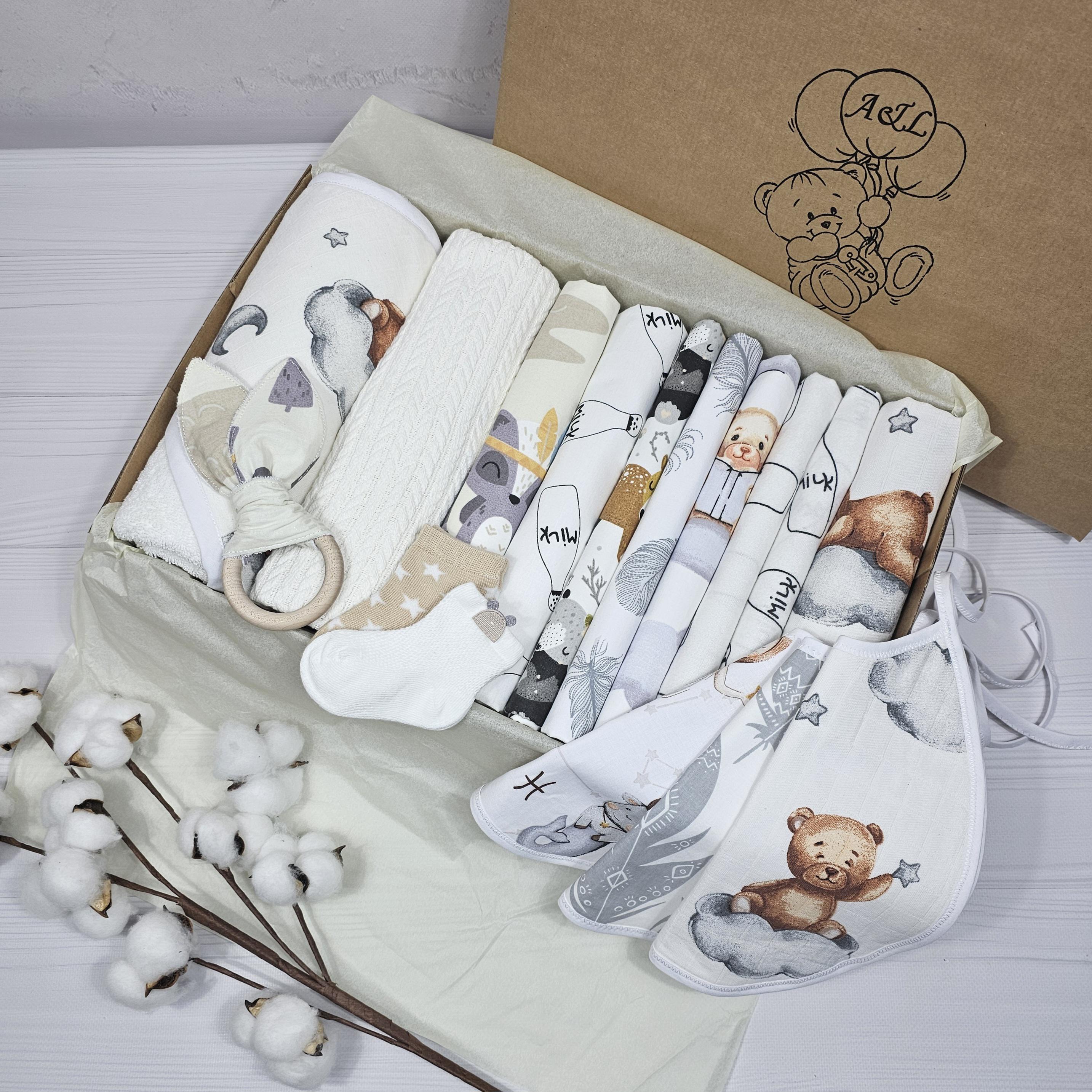 Набор для новорожденного a.l.babybox Теди на тучке плед/полотенце/пеленки/грызунок (25807138)