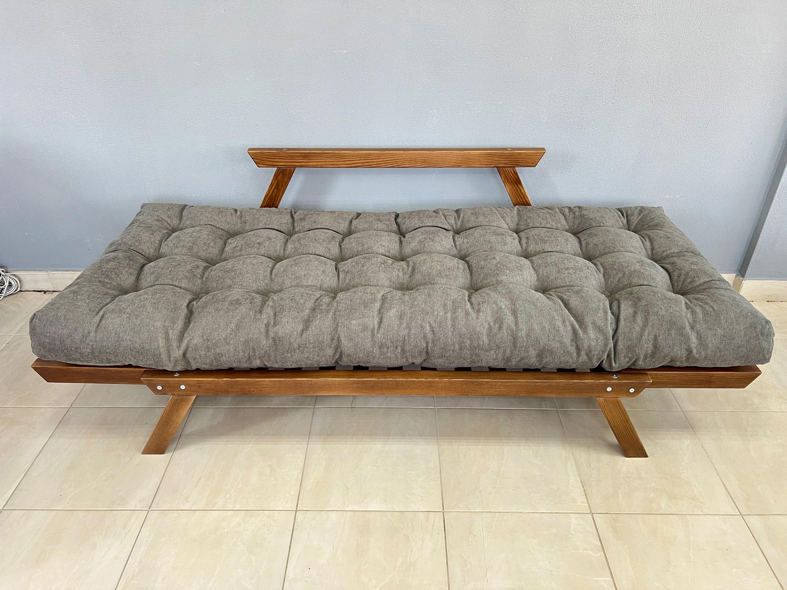 Диван дерев'яний розкладний Нью-Йорк Woody ясен Коричневий/матрац Попелястий (47566) - фото 5 Диван дерев'яний розкладний Нью-Йорк Woody ясен Коричневий/матрац Попелястий (47566) - фото 5