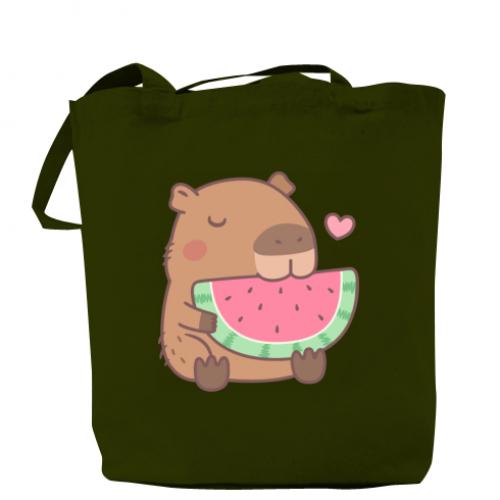 ЭКО-сумки-шопер Capybara and Watermelon (12979810-23-182940)