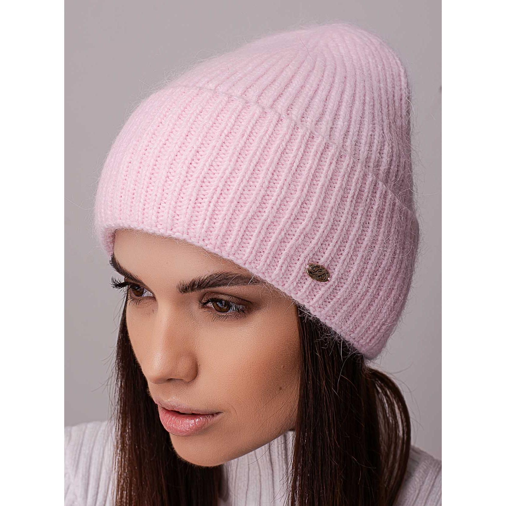 Шапка ангоровая Leks ТРЮФЕЛЬ в рубчик с отворотом утепленная флисом one size Светло-Розовый (205086) - фото 1 Шапка ангоровая Leks ТРЮФЕЛЬ в рубчик с отворотом утепленная флисом one size Светло-Розовый (205086) - фото 1