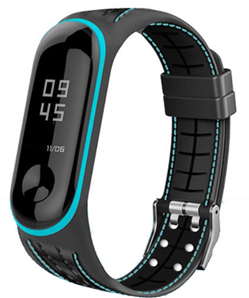 Ремешок силиконовый Seam для Mi Band 3 Black Blue (20404)