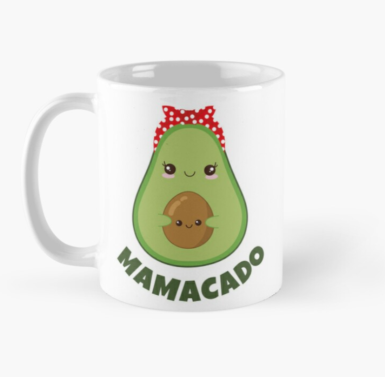 Чашка керамическая с принтом "Mamacado" 330 мл Белый (ПН62Ч)