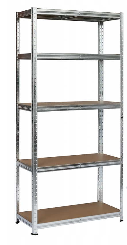 Стеллаж LEOBRO из стали 180х90х30 см 175кг/полка 5 полок МДФ Серебристый (LBR1031)