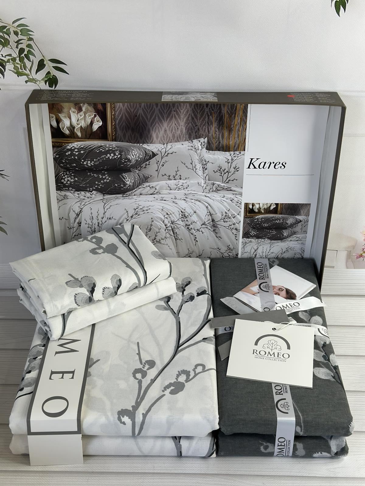 Комплект постільної білизни Yazen Великодній в квіти поплін Євро Сірий (Yazen2)