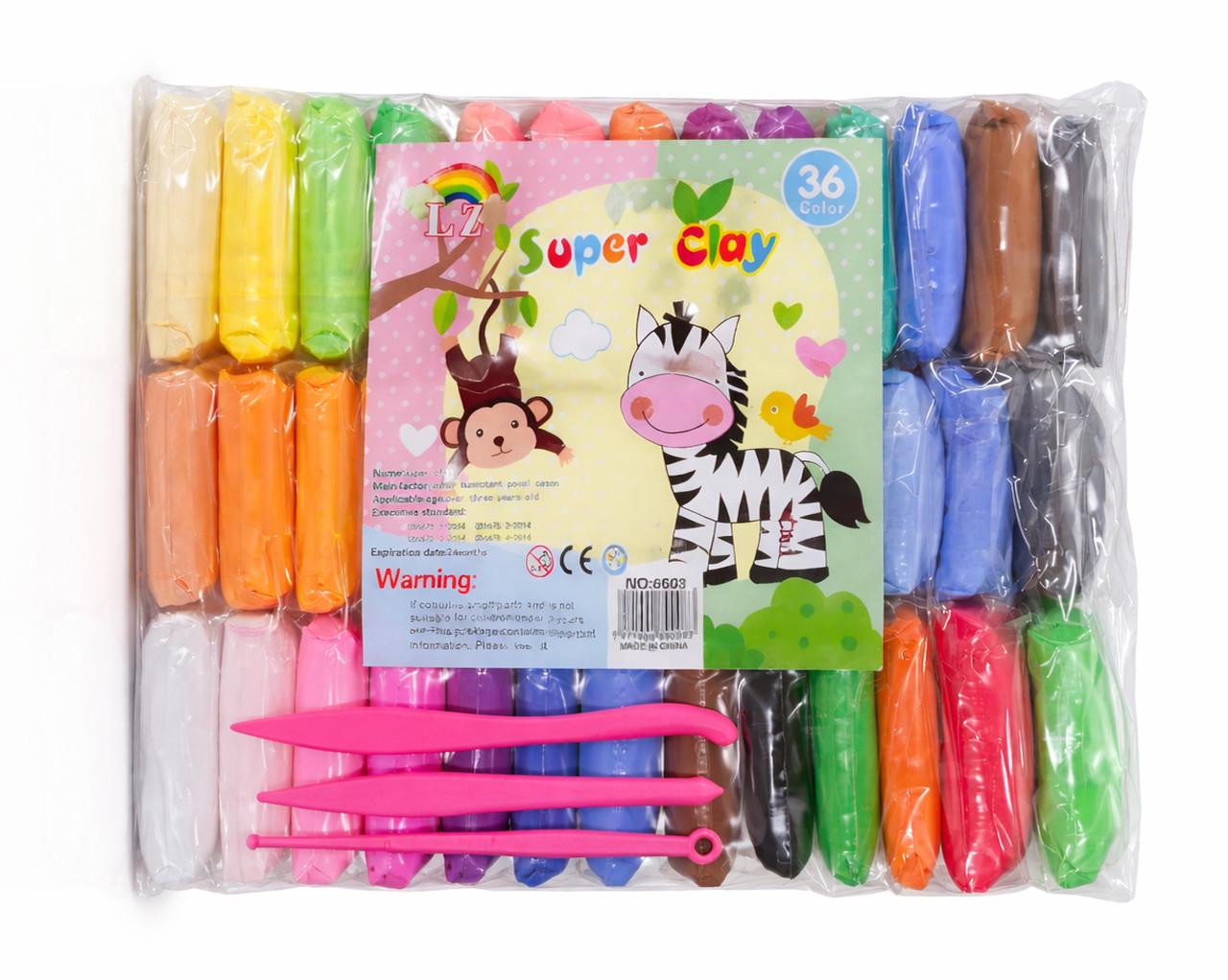 Набор воздушного пластилина 3 инструмента 36 цветов 450 г (443311)