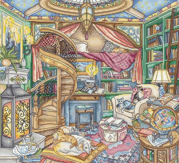 Набор для вышивки крестиком L8084 Home Library