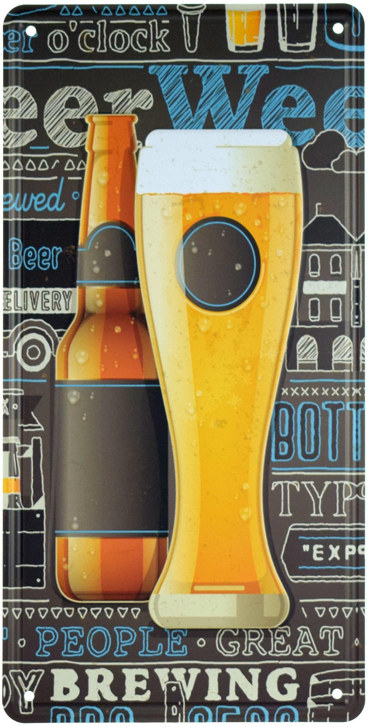 Табличка металлическая Пивная Неделя/Beer Week 15x30 см
