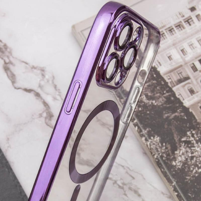 Хромовий чохол TPU Chrome Magnetic із захистом камери для Apple iPhone 14 Pro Max (6.7") з MagSafe Purple - фото 5