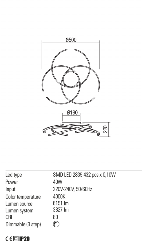 Светильник потолочный Redo Alien Pl LED 45 W D500 4000K 4.1.2 Sand White (01-1861) - фото 3 Светильник потолочный Redo Alien Pl LED 45 W D500 4000K 4.1.2 Sand White (01-1861) - фото 3