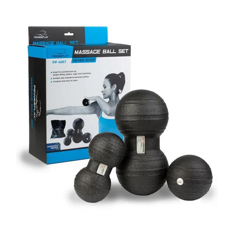 Набір масажних м'ячів для фітнесу PowerPlay Massage Ball Set PP4007 (22260-01) - фото 1