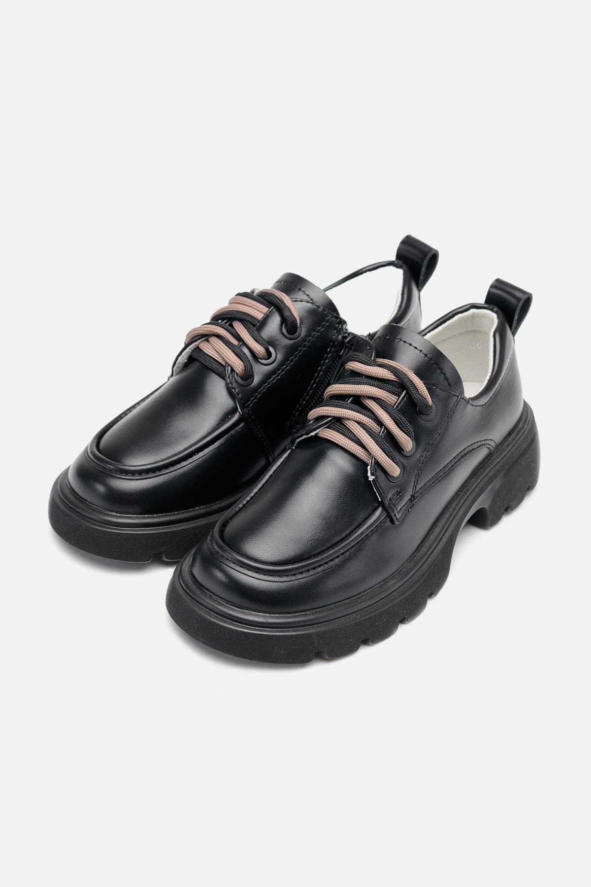 Туфли на плоской подошве для девочки р. 34 Черный (SKT001006027) - фото 3