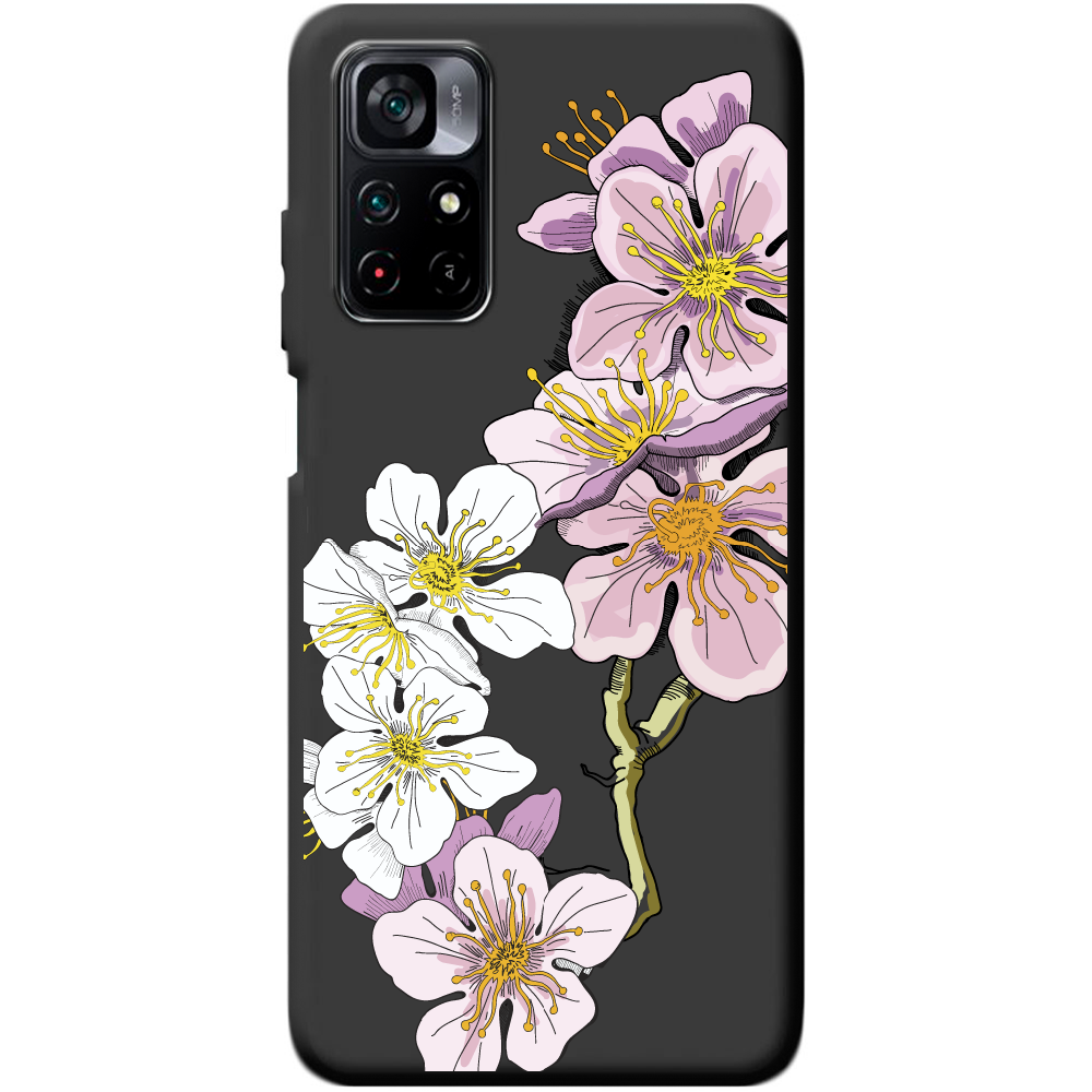 Чехол BoxFace Poco M4 Pro 5G Cherry Blossom Черный силикон (43742-cc4-44259)