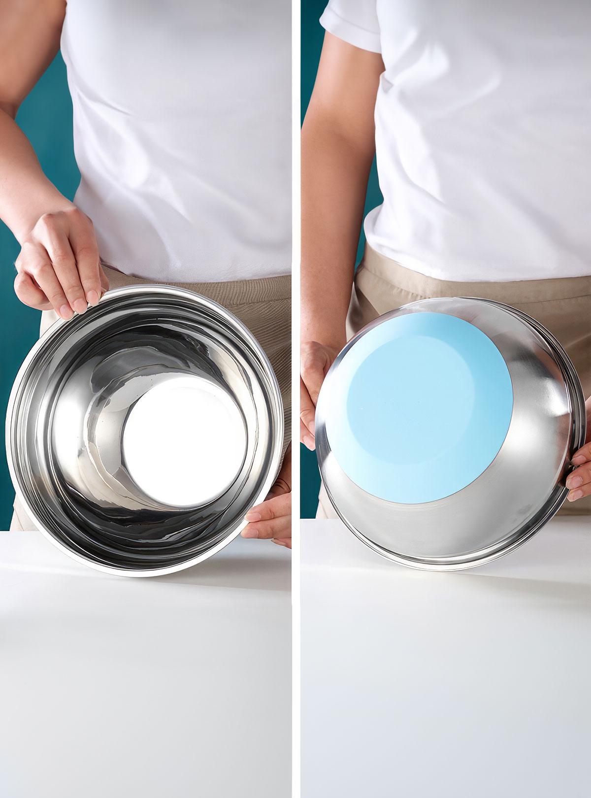 Набір металевих мисок OnePro 8836 із силіконовою кришкою 18-30 см 7 шт. Сірий (66190) - фото 11