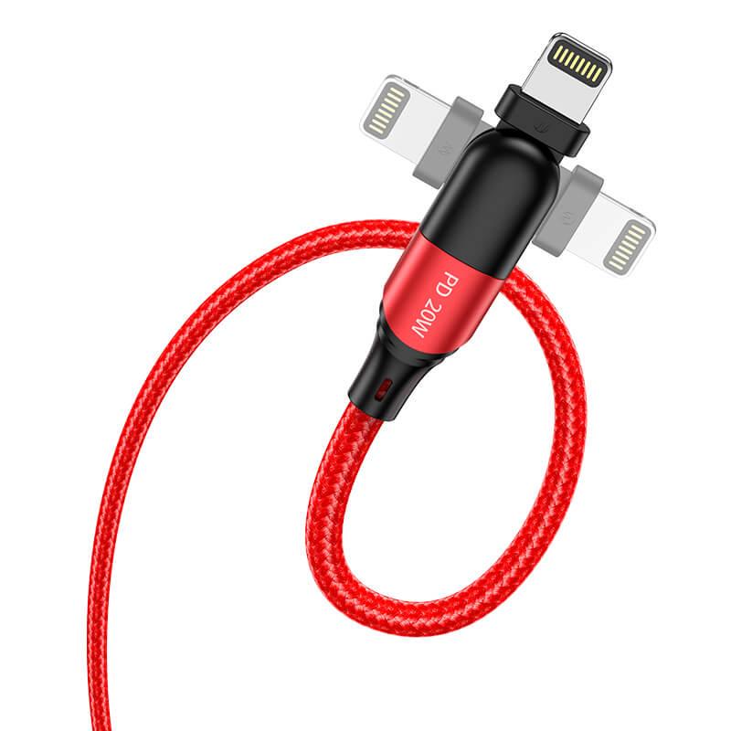 Кабель Hoco Type-C to Lightning Orbit PD data cable U100 Red (80a80c63) - фото 2