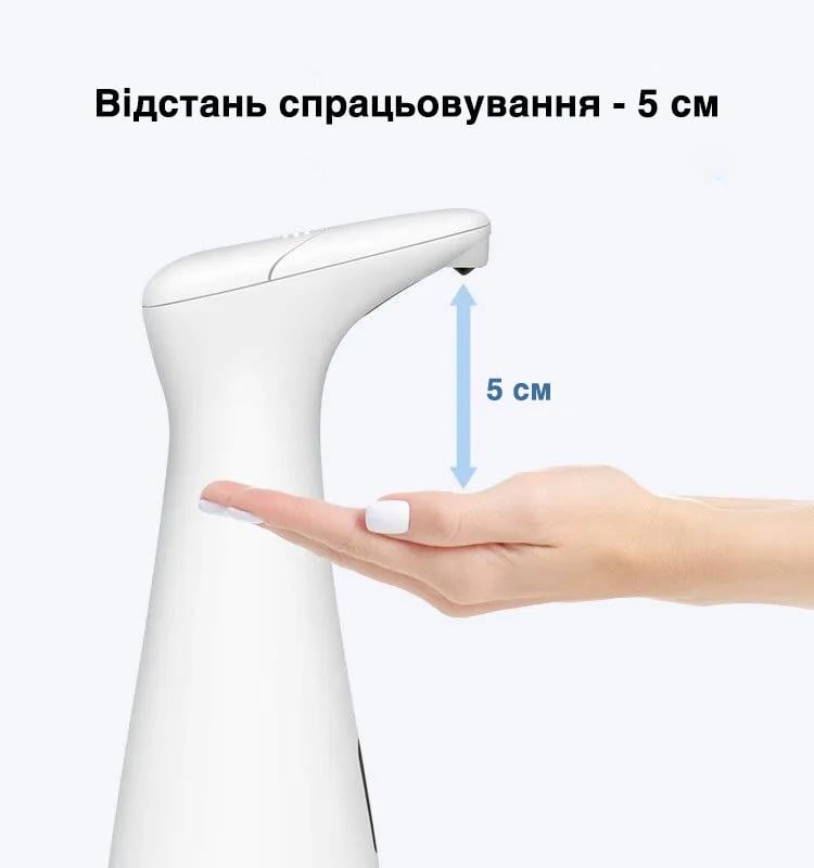 Диспенсер для жидкого мыла сенсорный/индуктивный 200 мл Белый (77591054) - фото 6 Диспенсер для жидкого мыла сенсорный/индуктивный 200 мл Белый (77591054) - фото 6