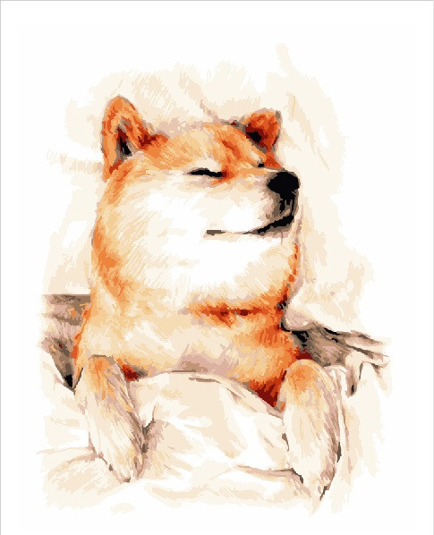 Картина по номерам Brushme Сонный Акита-ину (GT66013)