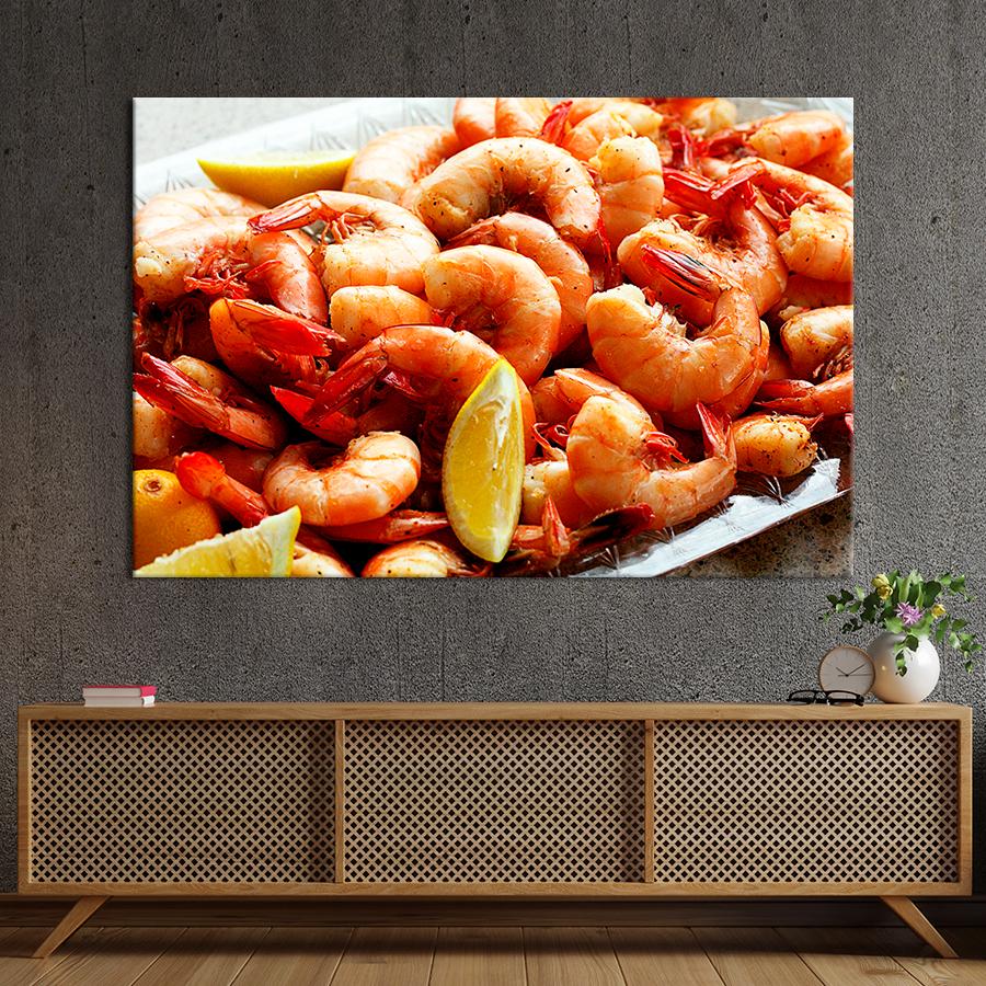 Настенний декор Креветки с лимонным соком 51x34 см (A505-1)