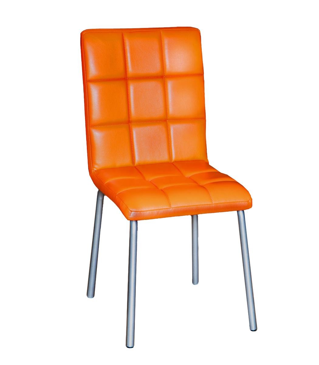 Стул кухонный Мікс Меблі Аманда Металл/Кожзам Rocky 47 Серый/Оранжевый