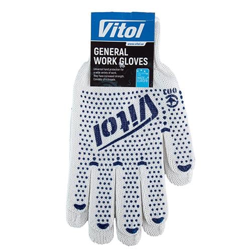 Перчатки трикотажные садовые строительные рабочие из ПВХ 91 г 10 шт./уп.