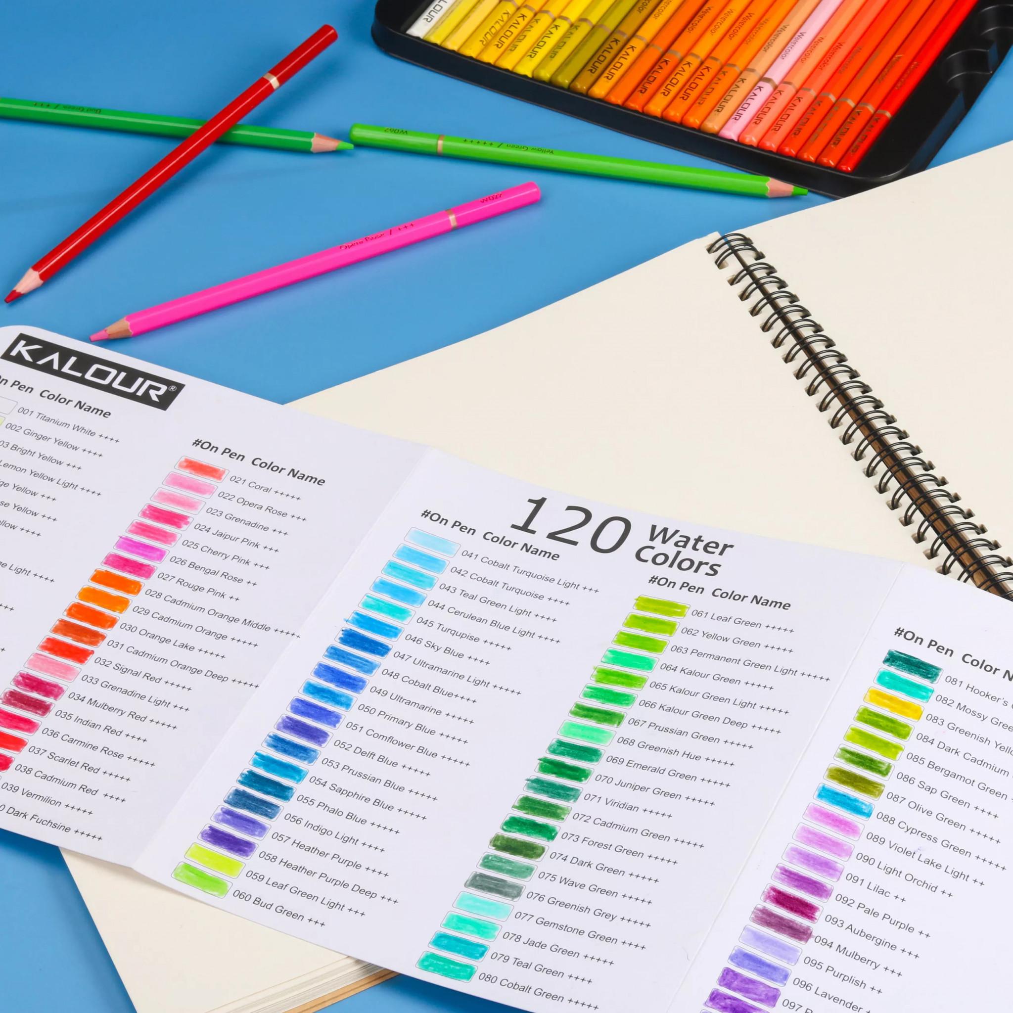 Набір акварельних олівців KALOUR 120 кольорів у металевому пеналі - фото 10 Набір акварельних олівців KALOUR 120 кольорів у металевому пеналі - фото 10