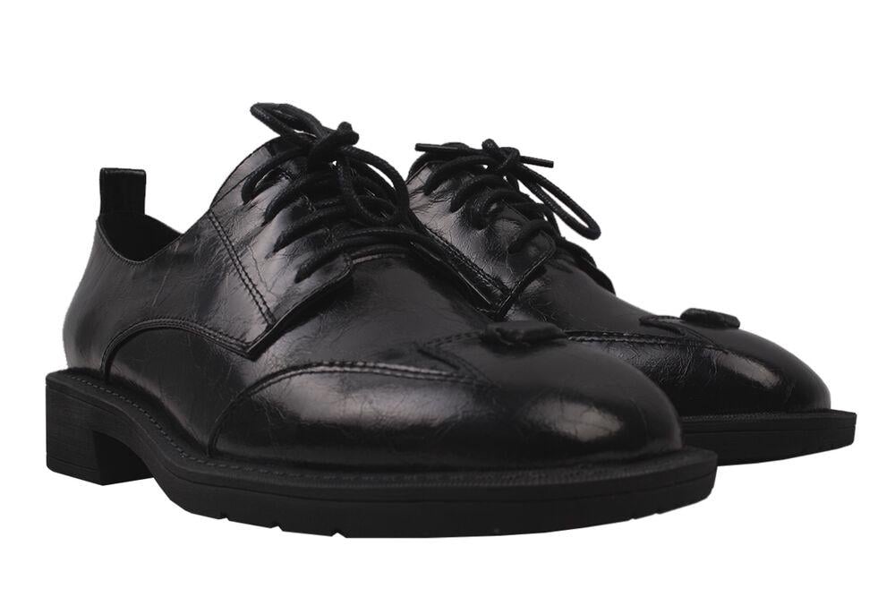 Туфли Angelo Vani на шнуровке женские из кожи р. 40 Черный (119-20DTC)