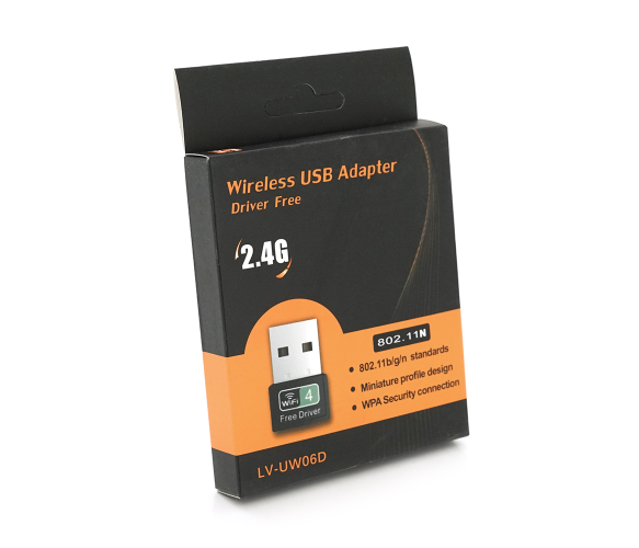 Адаптер мережевий Merlion LV UW06D 150 Mbps 2.4GHz USB Black (30471981) - фото 5 Адаптер мережевий Merlion LV UW06D 150 Mbps 2.4GHz USB Black (30471981) - фото 5