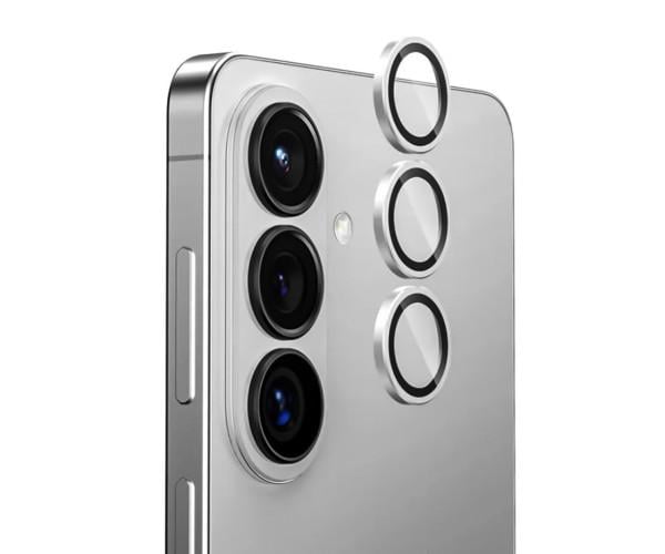 Защитное стекло с рамкой CD Pattern на заднюю камеру для Samsung Galaxy S26+ 5G Серебряный