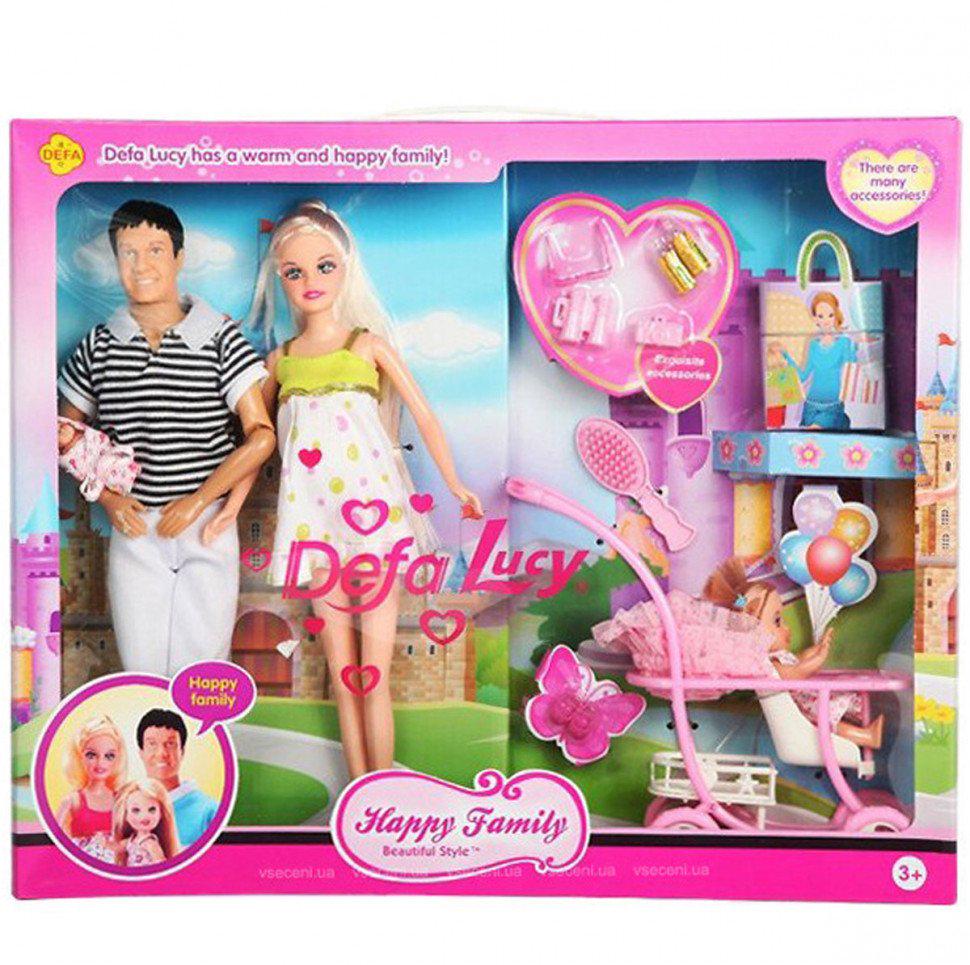 Кукла беременная Defa Lucy с кеном и коляской с ребенком аксессуары (8088) Кукла беременная Defa Lucy с кеном и коляской с ребенком аксессуары (8088)