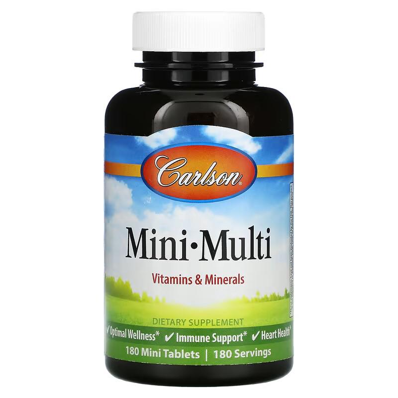 Витаминно-минеральный комплекс Carlson Labs Mini-Multi Vitamins Minerals Iron-Free 180 таблеток