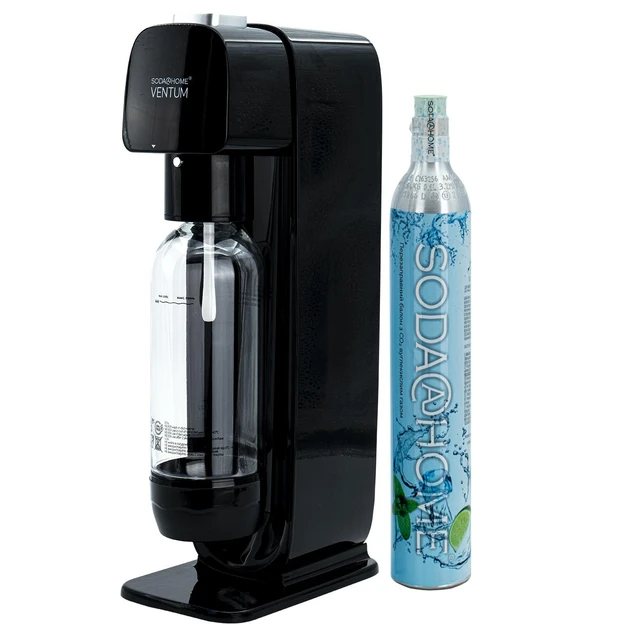 Сифон для газирования воды и напитков SODA@HOME VENTUM Black с баллоном СО2
