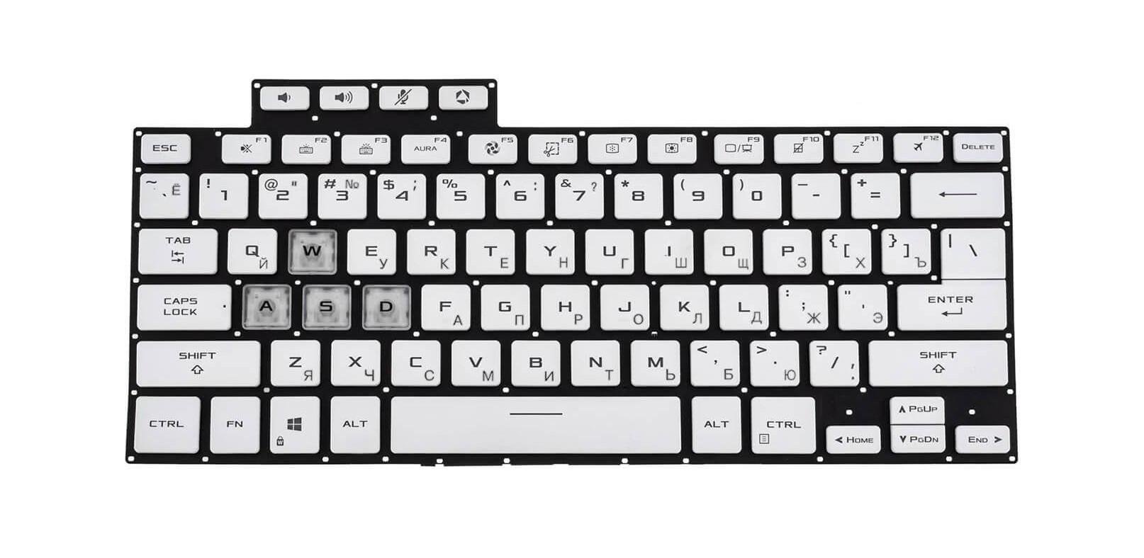 Клавиатура для ноутбука Asus MW516PC с подсветкой клавиш (0KNR0-261DRU00)