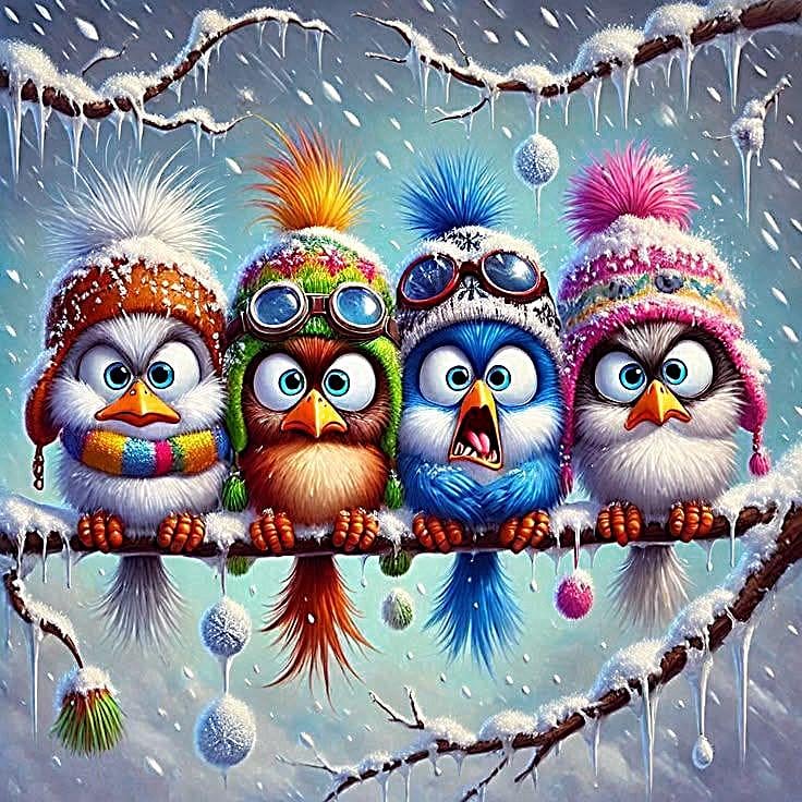 Алмазна мозаїка АлМазка Весела четвірка квадратні алмази без підрамнику 40x40 см (АлМ-298)