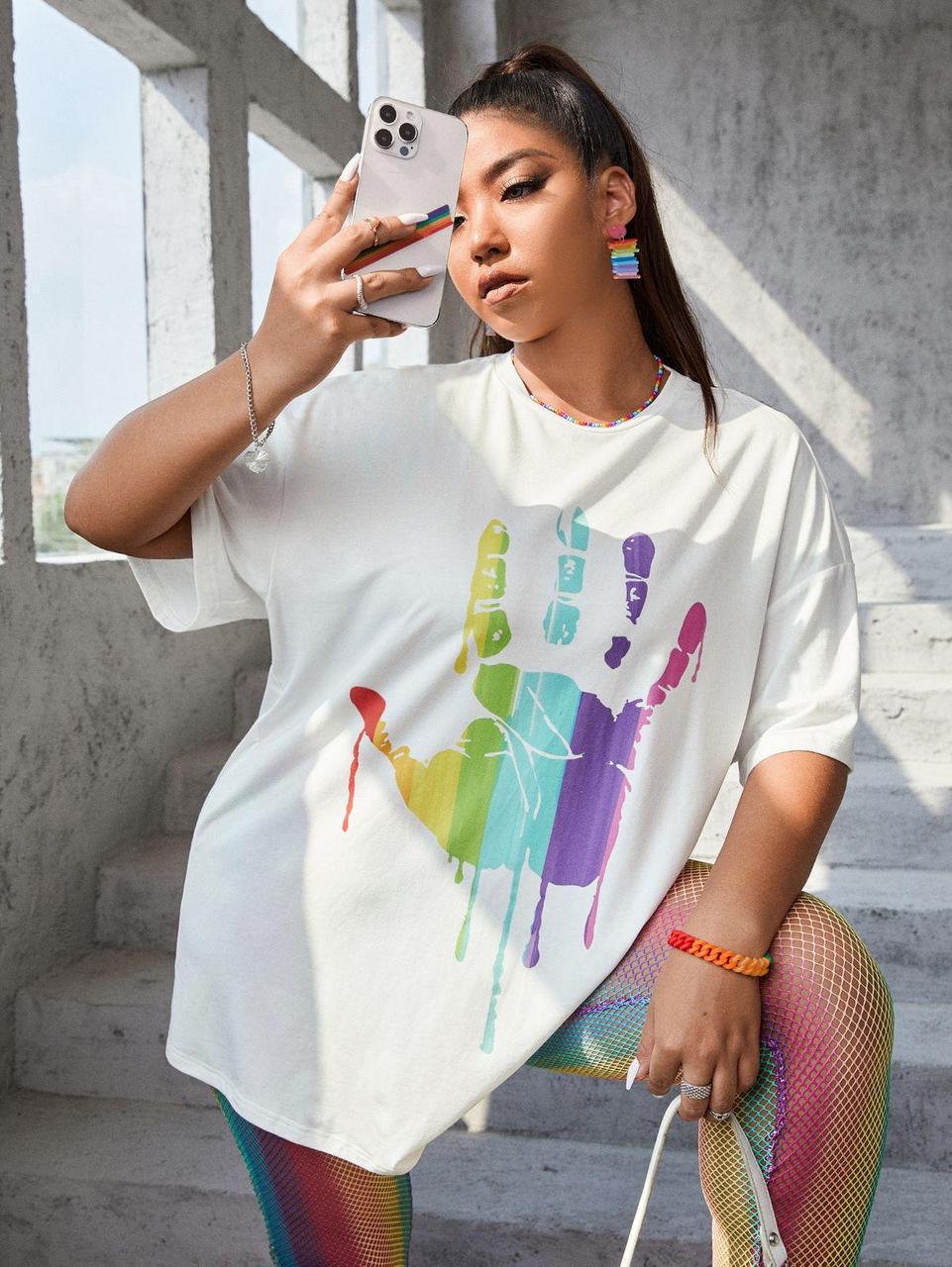 Футболка женская с принтом Pin-000-761 повседневная М Белый (2634325354)