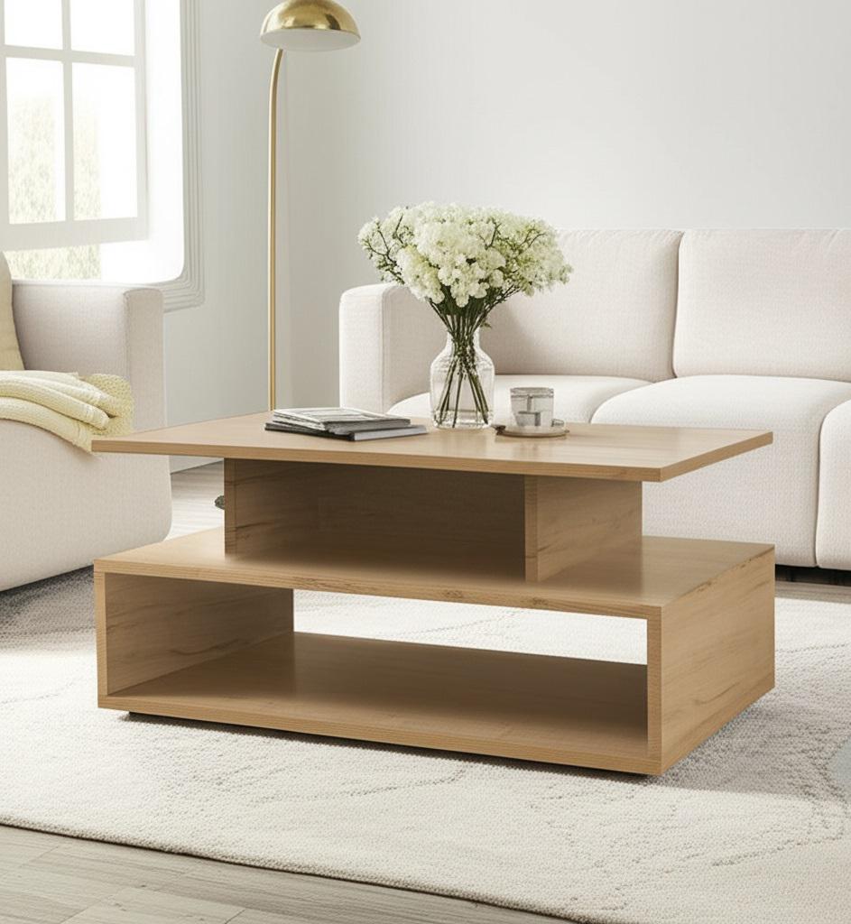 Стол журнальный MEBLIBUD AMANDA с полкой 80х50х38,7 см Дуб крафт золотой - фото 3 Стол журнальный MEBLIBUD AMANDA с полкой 80х50х38,7 см Дуб крафт золотой - фото 3