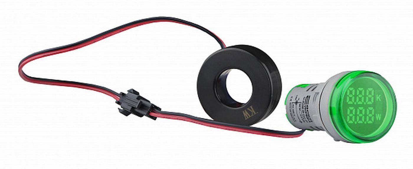 Світлосигнальна арматура АСКО-УКРЕМ з індикатором споживаної потужності тип B серії U-ADM-W кругла ᴓ22 мм Зелений (00000055197)