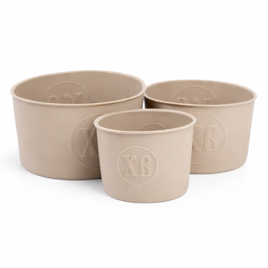 Набор форм для выпечки пасхи силиконовых 3 шт. 1,7/1/0,6 л Бежевый (HP-35-557BE)