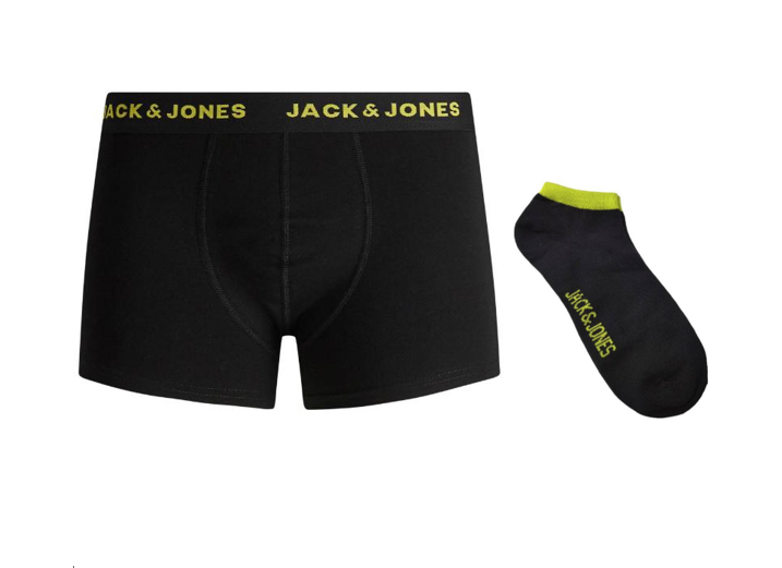 Чоловічі труси боксери та шкарпетки Jack & Jones ADDITIONAL 1 шт р. L Чорний/Світло-жовтий (354656)