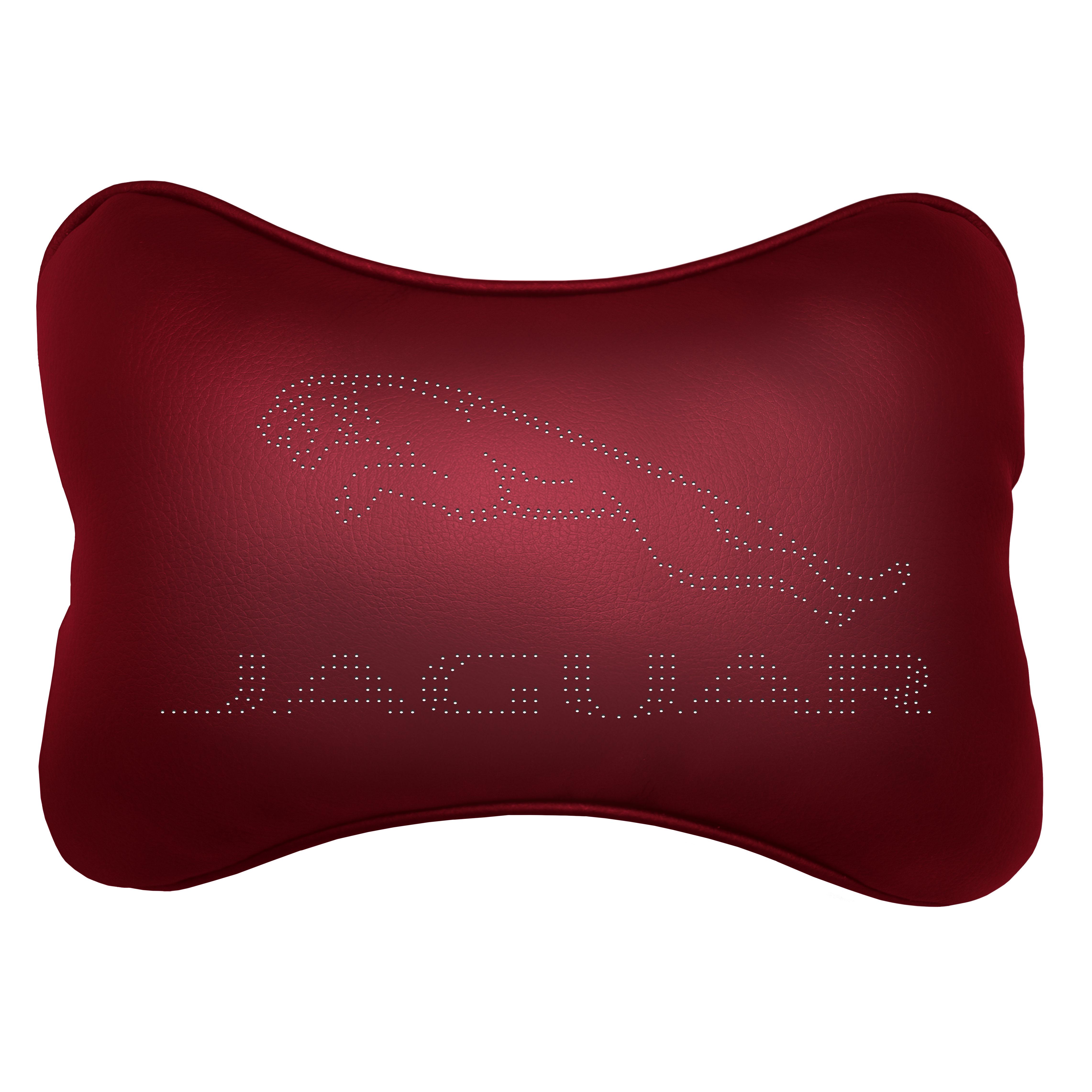 Подушка автомобильная Avtolife Jaguar для шеи из экокожи Бордовый (AVT-LBU-25)