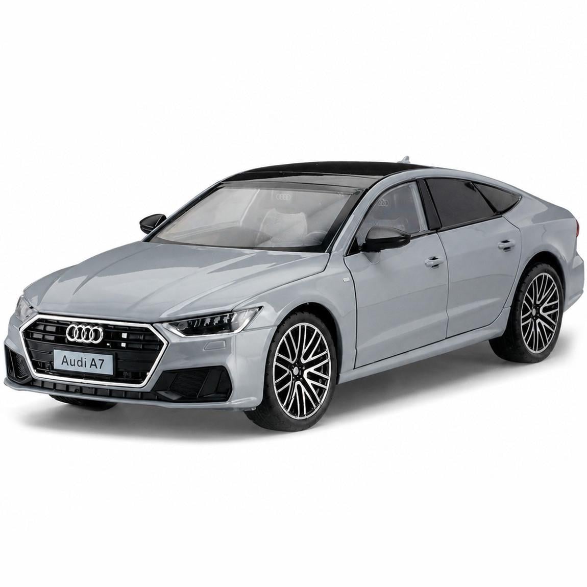 Игрушечная машинка металлическая Audi A7 1:24 инерционная модель свет/звук открывающиеся двери Серый (35046845)