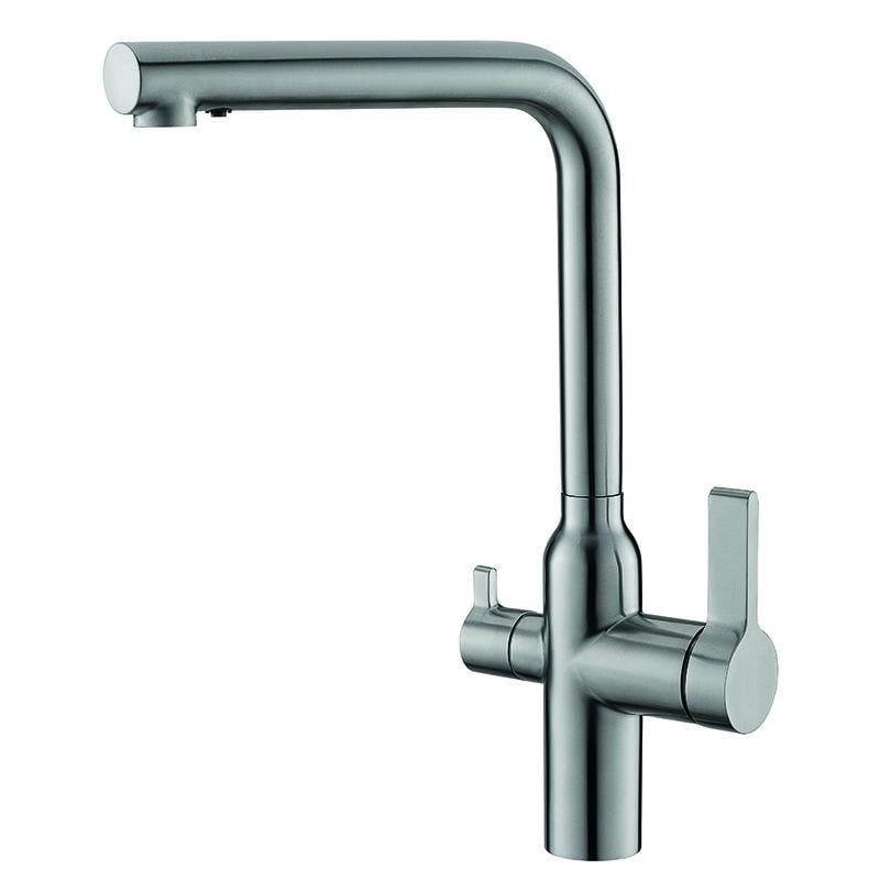 Смеситель для кухни KOER KI-72020-02 из нержавеющей стали с выходом для питьевой воды (KR4797)