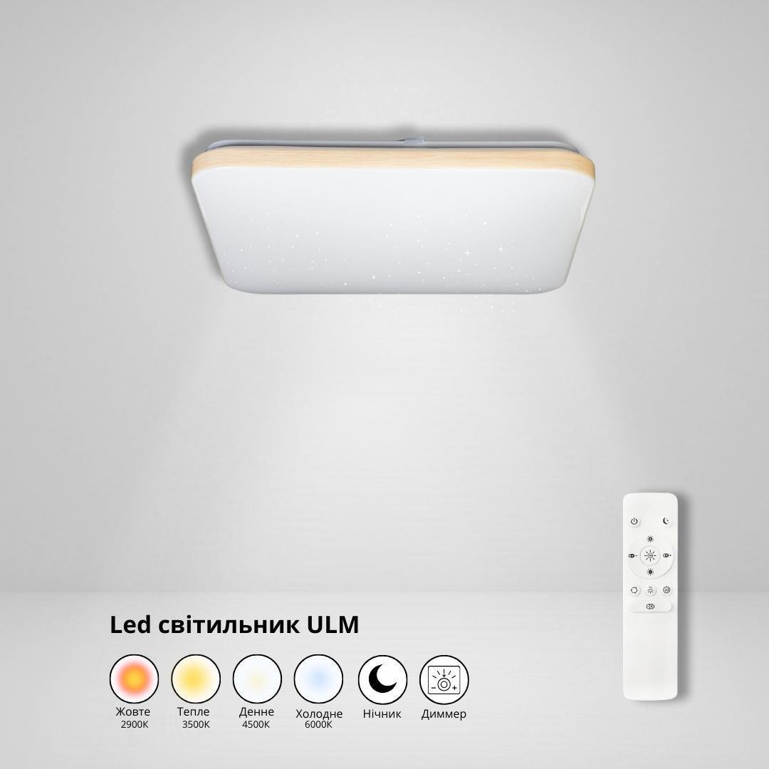 LED светильник накладной 50W с пультом ДУ ULM-0997 300 мм квадратный