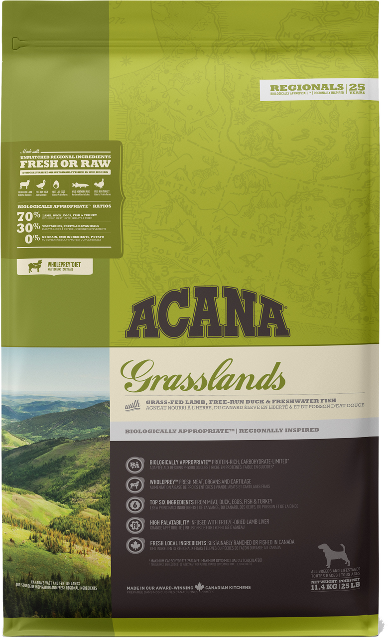 Корм беззерновой Acana Grasslands Dog для собак всех пород 11,4 кг (26485)