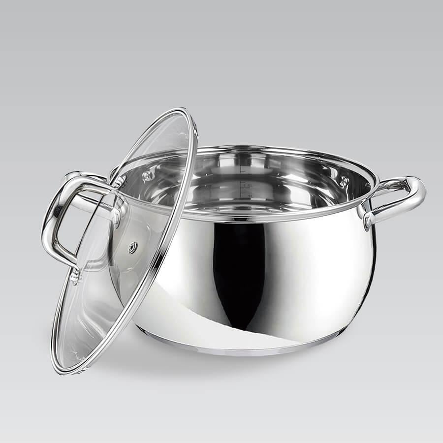 Кастрюля пузата с мерной шкалой внутри для всех видов плит 3,8 л (MR-3515-20)