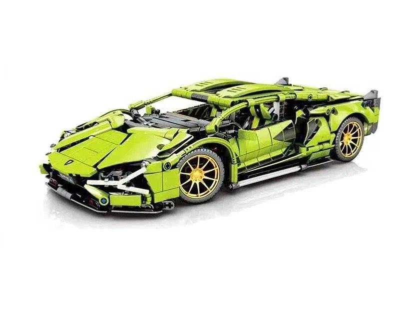 Конструктор радиоуправляемый Lamborghini Green масштаб 1:14 с подсветкой и пультом 1280 дет. (CP1202)