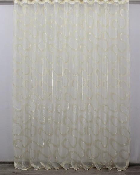 Тюль органза 2,7 м Бежевый/Золотистый (1126т)